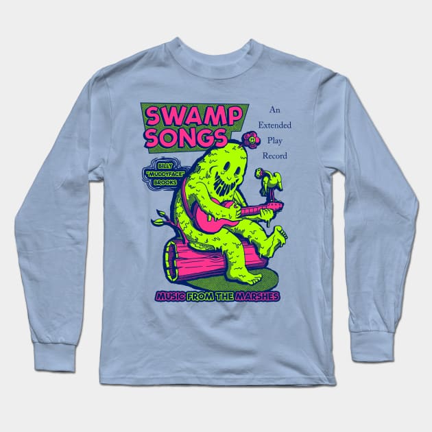 Swamp Songs - White/Neon Long Sleeve T-Shirt by Meganpalmer